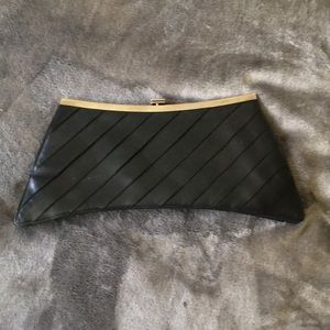 BCBG Black Leather clutch